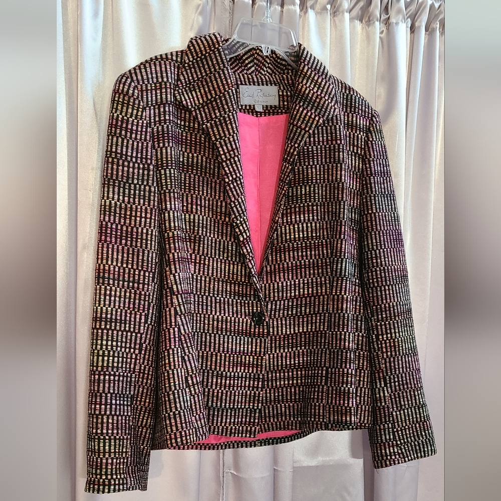 Earl Rutenberg blazer 100% silk tweed size large